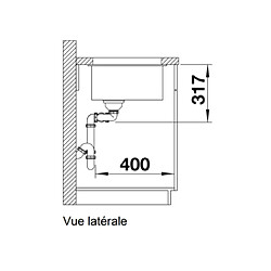 Evier à encastrer 80cm noir - 525991 - BLANCO pas cher