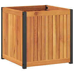 vidaXL Jardinière 45x45x44 cm bois massif d'acacia et acier