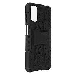 Avizar Coque Motorola G22, E32 et E32s Bi-matière Antichoc Béquille Support Noir