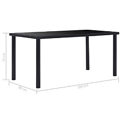 Acheter Maison Chic Table de salle à manger,Table à dîner Noir 160x80x75 cm Verre trempé -GKD15585