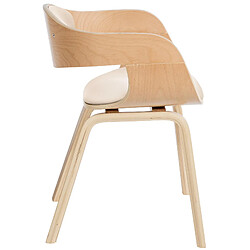 Avis Decoshop26 Chaise de bureau salle à manger visiteur design scandinave en bois clair et assise en PVC crème 10_0001907