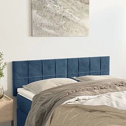 Maison Chic Lot de 2 Têtes de lit design Bleu pour chambre - Décoration de lit foncé 72x5x78/88 cm Velours -MN73104