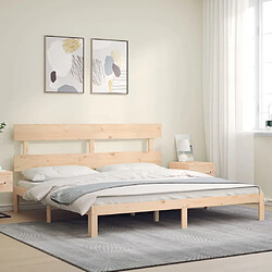 Avis Maison Chic Cadre/structure de lit avec tête de lit pour adulte - Lit Moderne Chambre Super King bois massif -MN84341