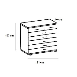 Inside 75 Commode 7 tiroirs GALWAY style industriel chêne / graphite