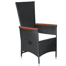 Avis Maison Chic Salon de jardin 9 pcs + coussins - Mobilier/Meubles de jardin - Table et chaises d'extérieur Résine tressée Noir -MN84804