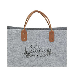 Acheter Aubry Gaspard Sac à bûches en feutrine 50 x 25 cm gris montagne.