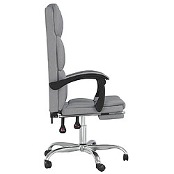 Avis vidaXL Fauteuil inclinable de bureau Gris clair Tissu