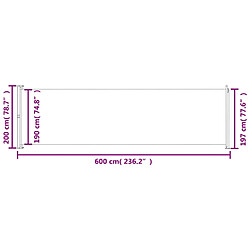 vidaXL Auvent latéral rétractable de patio 200x600 cm Bleu pas cher