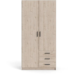 Avis Cstore Armoire VEGA - Décor Gris anthracite - 2 portes + 3 tiroirs - L 98,5 x P 49,6 x H 200,4 cm