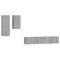 vidaXL Ensemble de meubles TV 4 pcs Sonoma gris Bois d'ingénierie