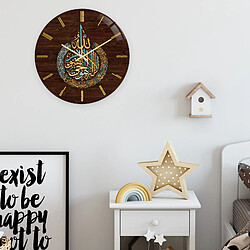 Avis Décor Islamique Ramadan Eid Cadeau Rond Horloge Murale Islamique Muet Horloges à Quartz C