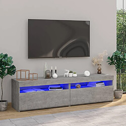 Maison Chic Meubles TV 2 pcs avec lumières LED pour salon Gris béton 75x35x40 cm -MN78704