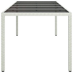 Acheter Maison Chic Table de jardin | Table d'extérieur blanc 250x100x75 cm résine tressée verre trempé -GKD69702