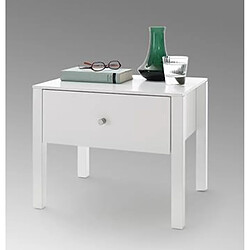 Avis Pegane Table de chevet / table de nuit coloris blanc brillant - Longueur 50 x Hauteur 40 x Profondeur 40 cm