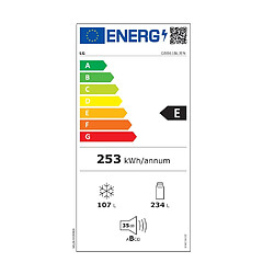 Réfrigérateur combiné 60cm 341l ventilé noir - GBB61BLJEN - LG