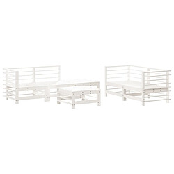 Maison Chic Salon de jardin 6 pcs - Table et chaises d'extérieur - Mobilier/Meubles de jardin Moderne Blanc Bois de pin massif -MN73553