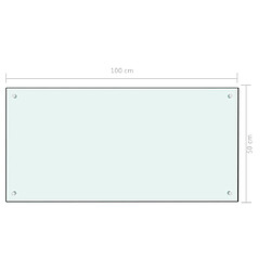 vidaXL Dosseret de cuisine Blanc 100x50 cm Verre trempé pas cher