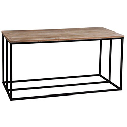 Avis Aubry Gaspard Table basse porte bûches en bois et métal Rondo.