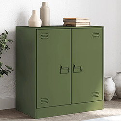 vidaXL Buffet vert olive 67x39x73 cm acier