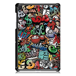 Avis Etui en PU motif imprimé tri-pliure avec support motif de graffiti pour votre Samsung Galaxy Tab S5e SM-T720/SM-T725