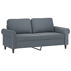 Acheter Maison Chic Ensemble de canapés 2 pcs avec coussins, Canapé droit Sofa pour Salon gris foncé velours -GKD942681