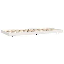 Avis vidaXL Cadre de lit sans matelas blanc 75x190 cm bois de pin massif