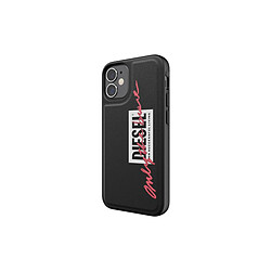 Diesel Coque pour Apple iPhone 12 Mini Modèle Embroidery avec Slogan > Noir