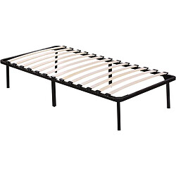 Habitat Et Jardin Cadre à lattes + pieds pour matelas de 90 x 190 cm - 13 lattes