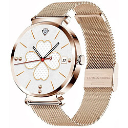 Chrono Montre connectée femme, élégante et de haute qualité, acier inoxydable, IP68, étanche, montre connectée, tracker de fitness avec fréquence cardiaque, surveillance du sommeil, calories, podomètre, activité( Rose)