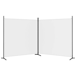 Avis vidaXL Cloison de séparation 2 panneaux Blanc 348x180 cm Tissu