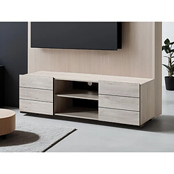 Bestmobilier Maze - meuble TV - bois gris - 160 cm - style contemporain