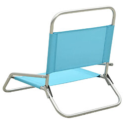 Acheter vidaXL Chaises de plage pliables lot de 2 Turquoise Tissu