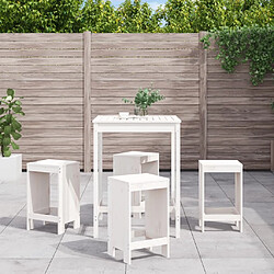 Maison Chic Table de bar et chaises d'extérieur 5 pcs,Ensemble de bar de jardin pour relax blanc bois massif de pin -GKD875745