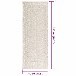 vidaXL Tapis ZIZUR crème 80x200 cm aspect de jute intérieur extérieur pas cher