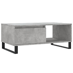 vidaXL Table basse Gris béton 90x50x36,5 cm Bois d'ingénierie