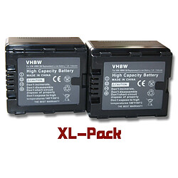 2 x batteries vhbw Set 1100mAh pour caméra appareil photo Panasonic HC-X810,HC-X929 etc. remplace Panasonic VW-VBN130,VW-VBN130E,VW-VBN130E-K et autre