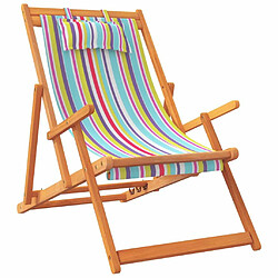 Avis Maison Chic Lot de 2 Chaises de plage pliables | Chaises Relax d'extérieur multicolore tissu -GKD57700