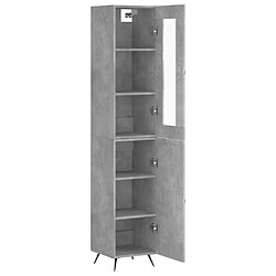 Avis vidaXL Buffet haut Gris béton 34,5x34x180 cm Bois d'ingénierie