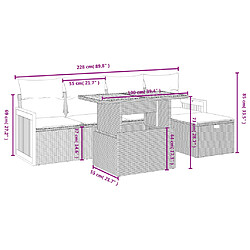 Avis vidaXL Salon de jardin avec coussins 6 pcs beige résine tressée