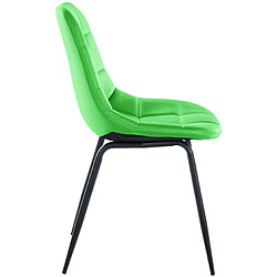 Avis Decoshop26 Chaise de salle à manger cuisine x1 design simple coutures décoratives carrées assise en PVC vert 10_0001510