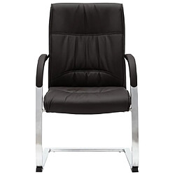 Helloshop26 Chaise fauteuil siège de bureau informatique étude cantilever similicuir noir 02_0023996