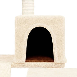 Acheter Helloshop26 Arbre à chat meuble tour grimper jouet grattage grattoir escalade plateforme avec griffoirs en sisal 82 cm crème 02_0022524