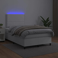 Avis vidaXL Sommier à lattes de lit avec matelas et LED Blanc 120x200 cm