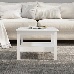 Avis vidaXL Table basse Blanc 55x55x40 cm Bois massif de pin