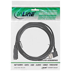 InLine® USB 2.0 Smart Cable coudé + réversible Type A mâle à femelle noir 2m