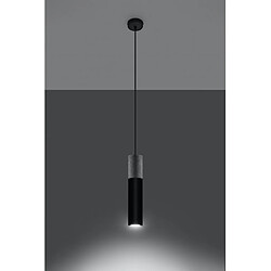 Avis Luminaire Center Suspension design Borgio Acier,béton Gris noir 1 ampoule 105cm