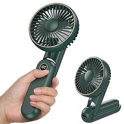 Mini Ventilateur Portable Rechargeable par USB avec Support et Batterie à 5 Modes (Vert)