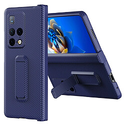 Coque en TPU antichoc, texture en fibre de carbone, anti-rayures bleu pour votre Huawei Mate X2