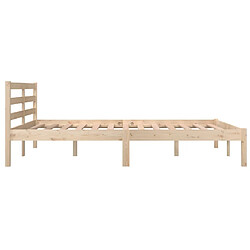 Maison Chic Lit adulte - Lit simple Cadre de lit,Structure du lit Contemporain Bois de pin massif 140x190 cm -MN89693 pas cher