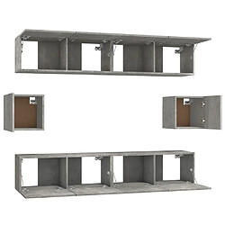 Acheter vidaXL Ensemble de meubles TV 6 pcs Gris béton Bois d'ingénierie